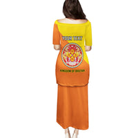 Personalised Bhutan National Day Puletasi Coat Of Arms Mix Flag Style - Wonder Print Shop