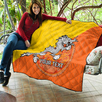 Personalised Bhutan National Day Quilt Coat Of Arms Mix Flag Style - Wonder Print Shop