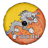 Personalised Bhutan National Day Spare Tire Cover Coat Of Arms Mix Flag Style - Wonder Print Shop