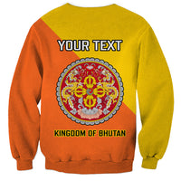 Personalised Bhutan National Day Sweatshirt Coat Of Arms Mix Flag Style - Wonder Print Shop