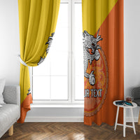 Personalised Bhutan National Day Window Curtain Coat Of Arms Mix Flag Style - Wonder Print Shop