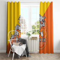 Personalised Bhutan National Day Window Curtain Coat Of Arms Mix Flag Style - Wonder Print Shop