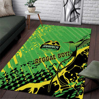 Jamaica Football Area Rug Come On Reggae Boyz Red-billed streamertail - Wonder Print Shop