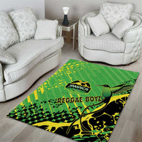 Jamaica Football Area Rug Come On Reggae Boyz Red-billed streamertail - Wonder Print Shop