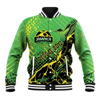 Custom Jamaica Football Baseball Jacket Come On Reggae Boyz Red-billed streamertail - Wonder Print Shop