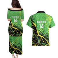 Custom Jamaica Football Couples Matching Puletasi and Hawaiian Shirt Come On Reggae Boyz Red-billed streamertail - Wonder Print Shop