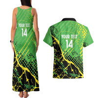 Custom Jamaica Football Couples Matching Tank Maxi Dress and Hawaiian Shirt Come On Reggae Boyz Red-billed streamertail - Wonder Print Shop