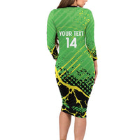 Custom Jamaica Football Family Matching Long Sleeve Bodycon Dress and Hawaiian Shirt Come On Reggae Boyz Red-billed streamertail - Wonder Print Shop