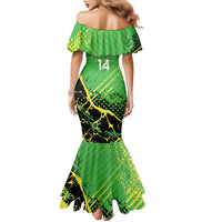 Custom Jamaica Football Family Matching Mermaid Dress and Hawaiian Shirt Come On Reggae Boyz Red-billed streamertail - Wonder Print Shop