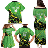 Custom Jamaica Football Family Matching Puletasi and Hawaiian Shirt Come On Reggae Boyz Red-billed streamertail - Wonder Print Shop