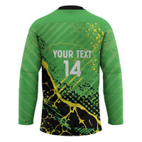 Custom Jamaica Football Hockey Jersey Come On Reggae Boyz Red-billed streamertail - Wonder Print Shop