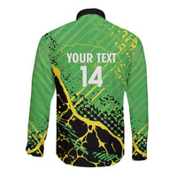 Custom Jamaica Football Long Sleeve Button Shirt Come On Reggae Boyz Red-billed streamertail - Wonder Print Shop