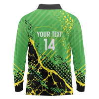 Custom Jamaica Football Long Sleeve Polo Shirt Come On Reggae Boyz Red-billed streamertail - Wonder Print Shop