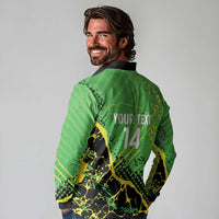 Custom Jamaica Football Long Sleeve Polo Shirt Come On Reggae Boyz Red-billed streamertail - Wonder Print Shop