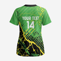 Custom Jamaica Football Scrub Top Come On Reggae Boyz Red-billed streamertail - Wonder Print Shop