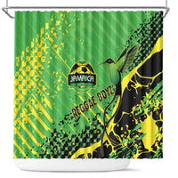 Jamaica Football Shower Curtain Come On Reggae Boyz Red-billed streamertail - Wonder Print Shop