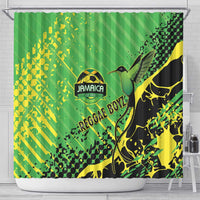 Jamaica Football Shower Curtain Come On Reggae Boyz Red-billed streamertail - Wonder Print Shop