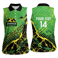 Custom Jamaica Football Women Sleeveless Polo Shirt Come On Reggae Boyz Red-billed streamertail - Wonder Print Shop