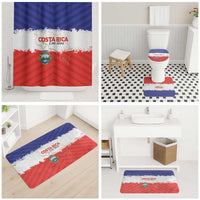 Costa Rica Football Bathroom Set Map With Los Ticos Sporty Style - Wonder Print Shop