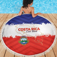 Costa Rica Football Beach Blanket Map With Los Ticos Sporty Style - Wonder Print Shop