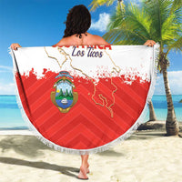 Costa Rica Football Beach Blanket Map With Los Ticos Sporty Style - Wonder Print Shop