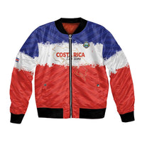 Custom Costa Rica Football Bomber Jacket Map With Los Ticos Sporty Style - Wonder Print Shop