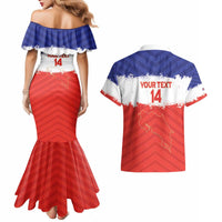 Custom Costa Rica Football Couples Matching Mermaid Dress and Hawaiian Shirt Map With Los Ticos Sporty Style - Wonder Print Shop
