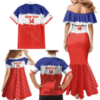 Custom Costa Rica Football Family Matching Mermaid Dress and Hawaiian Shirt Map With Los Ticos Sporty Style - Wonder Print Shop