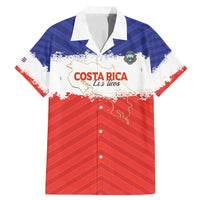 Custom Costa Rica Football Family Matching Mermaid Dress and Hawaiian Shirt Map With Los Ticos Sporty Style - Wonder Print Shop