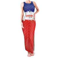Custom Costa Rica Football Family Matching Tank Maxi Dress and Hawaiian Shirt Map With Los Ticos Sporty Style - Wonder Print Shop