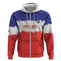 Custom Costa Rica Football Hoodie Map With Los Ticos Sporty Style - Wonder Print Shop