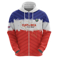 Custom Costa Rica Football Hoodie Map With Los Ticos Sporty Style - Wonder Print Shop