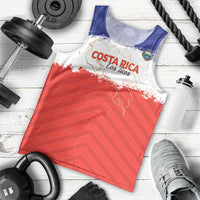 Custom Costa Rica Football Men Tank Top Map With Los Ticos Sporty Style - Wonder Print Shop
