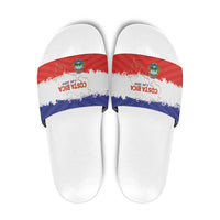 Costa Rica Football Slide Sandals Map With Los Ticos Sporty Style - Wonder Print Shop