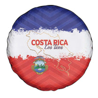 Costa Rica Football Spare Tire Cover Map With Los Ticos Sporty Style - Wonder Print Shop