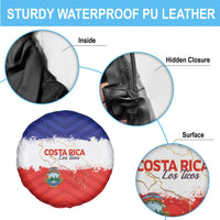 Costa Rica Football Spare Tire Cover Map With Los Ticos Sporty Style - Wonder Print Shop