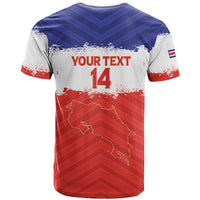 Custom Costa Rica Football T Shirt Map With Los Ticos Sporty Style - Wonder Print Shop