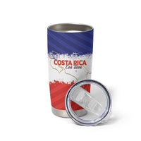 Custom Costa Rica Football Tumbler Cup Map With Los Ticos Sporty Style - Wonder Print Shop