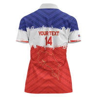 Custom Costa Rica Football Women Polo Shirt Map With Los Ticos Sporty Style - Wonder Print Shop
