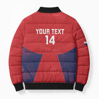 Custom Panama Football Bomber Puffer Jacket Los Canaleros Harpy Eagle - Wonder Print Shop