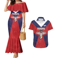Custom Panama Football Couples Matching Mermaid Dress and Hawaiian Shirt Los Canaleros Harpy Eagle - Wonder Print Shop