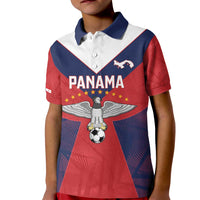 Custom Panama Football Kid Polo Shirt Los Canaleros Harpy Eagle - Wonder Print Shop