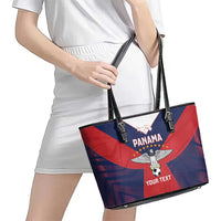 Custom Panama Football Leather Tote Bag Los Canaleros Harpy Eagle - Wonder Print Shop