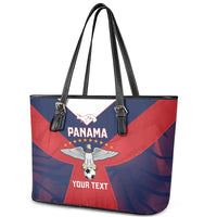 Custom Panama Football Leather Tote Bag Los Canaleros Harpy Eagle - Wonder Print Shop