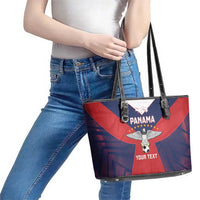 Custom Panama Football Leather Tote Bag Los Canaleros Harpy Eagle - Wonder Print Shop