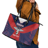 Custom Panama Football Leather Tote Bag Los Canaleros Harpy Eagle - Wonder Print Shop