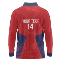 Custom Panama Football Long Sleeve Polo Shirt Los Canaleros Harpy Eagle - Wonder Print Shop