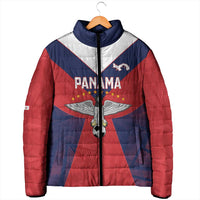 Custom Panama Football Padded Jacket Los Canaleros Harpy Eagle - Wonder Print Shop