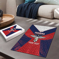 Custom Panama Football Puzzle Los Canaleros Harpy Eagle - Wonder Print Shop