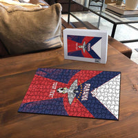 Custom Panama Football Puzzle Los Canaleros Harpy Eagle - Wonder Print Shop